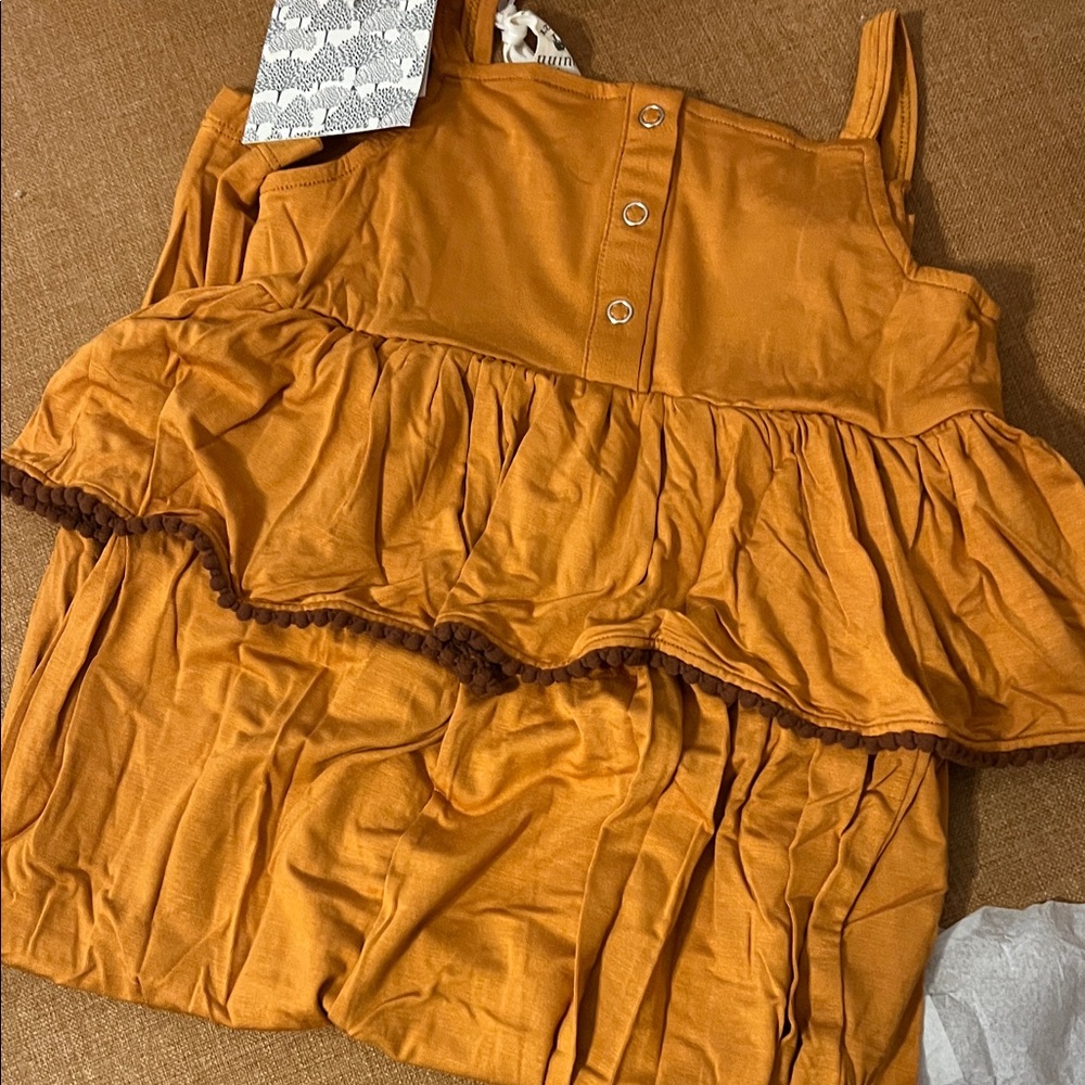 Kate Quinn Rust Ruffle Jumpsuit - Picture 4 of 5